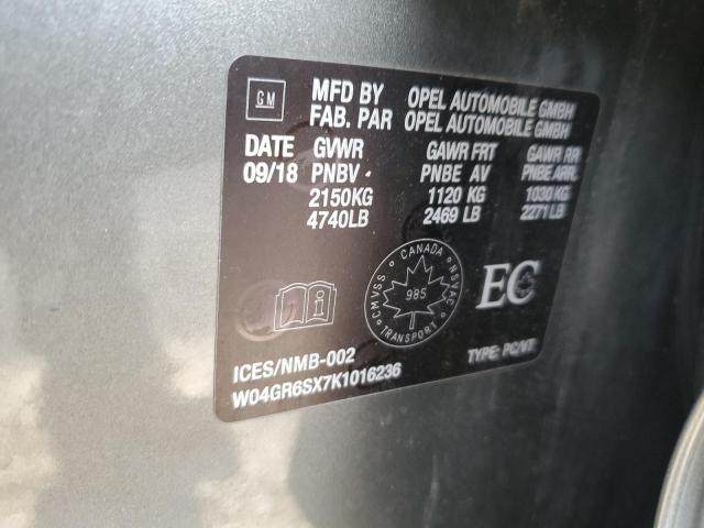 2019 BUICK REGAL ESSE W04GR6SX7K1016236