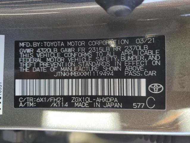 2021 TOYOTA C-HR XLE - JTNKHMBXXM1119494