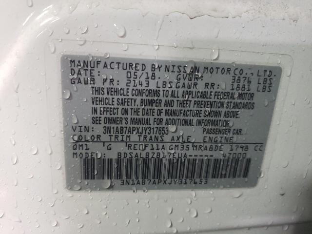 2018 NISSAN SENTRA S - 3N1AB7APXJY317653