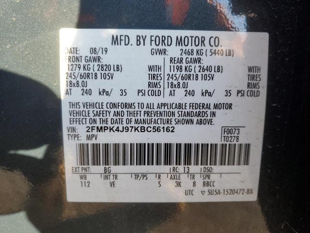 2019 FORD EDGE SEL - 2FMPK4J97KBC56162