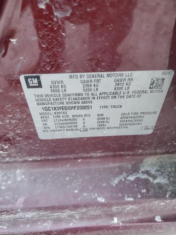 2017 CHEVROLET 2500 1GC1KWEG6HF200851