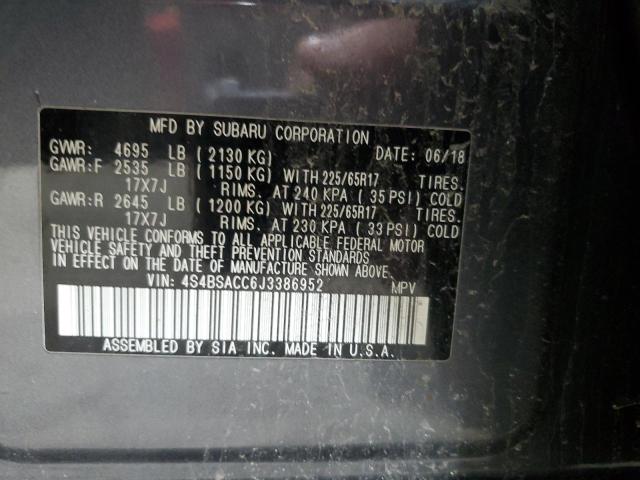 2018 SUBARU OUTBACK 2. - 4S4BSACC6J3386952