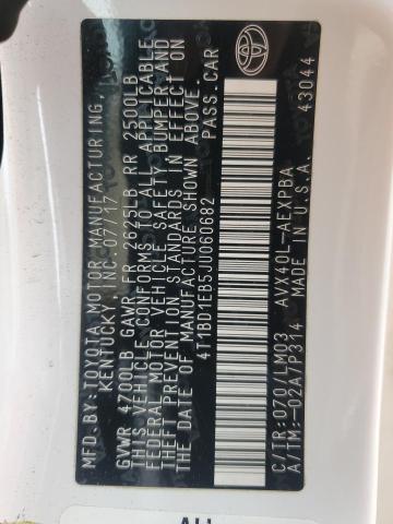 2018 TOYOTA AVALON HYB 4T1BD1EB5JU060682