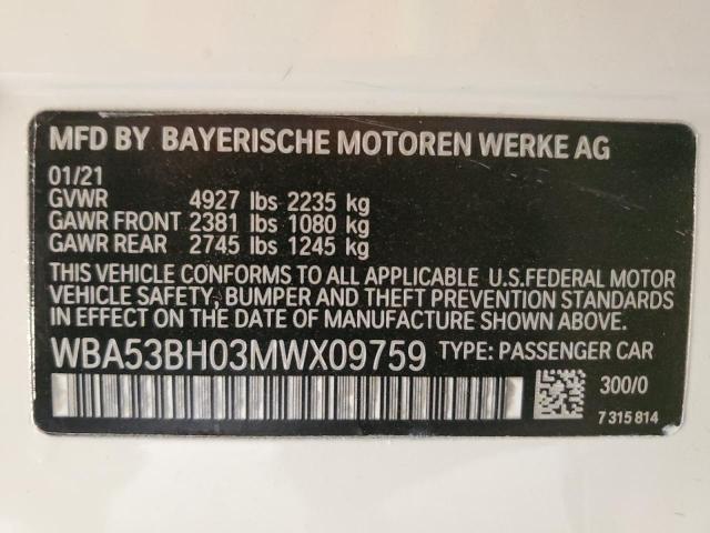 2021 BMW 530 I - WBA53BH03MWX09759