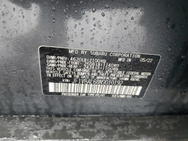 2022 SUBARU WRX LIMITE JF1VBAL68N9010192