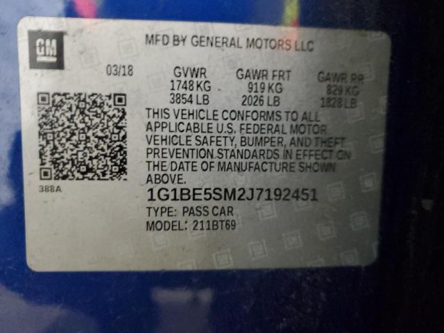2018 CHEVROLET CRUZE LT - 1G1BE5SM2J7192451