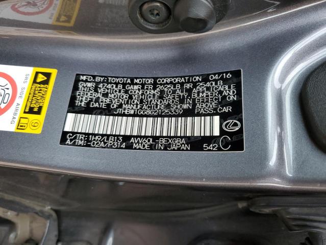 2016 LEXUS ES 300H JTHBW1GG8G2125339