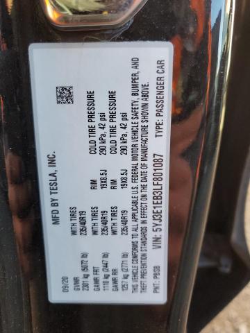 2020 TESLA MODEL 3 - 5YJ3E1EB3LF801087