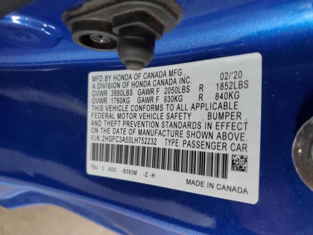 2020 HONDA CIVIC SI - 2HGFC3A50LH752232