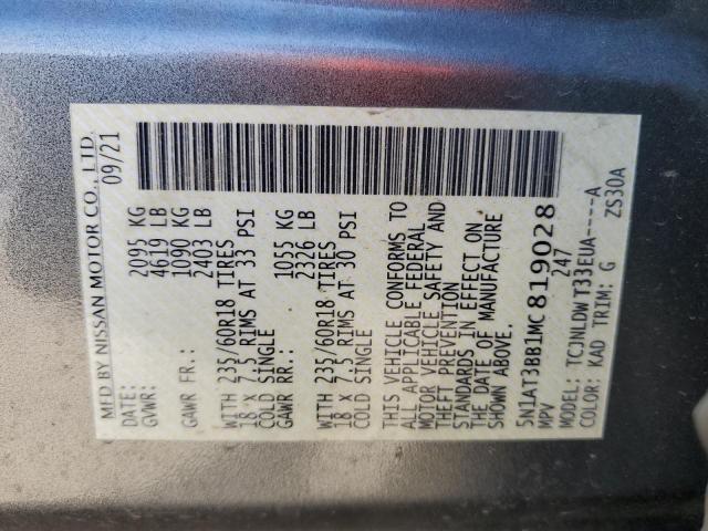 2021 NISSAN ROGUE SV 5N1AT3BB1MC819028