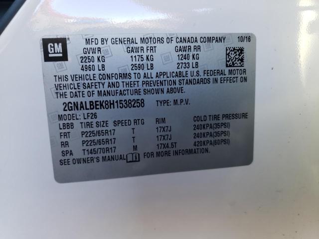 2017 CHEVROLET EQUINOX LS 2GNALBEK8H1538258