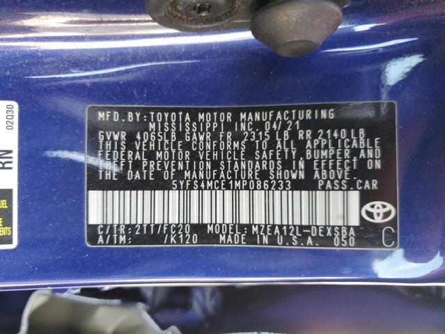 2021 TOYOTA COROLLA SE - 5YFS4MCE1MP086233