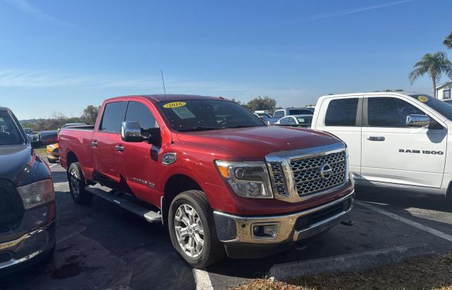 NISSAN TITAN XD S 2016 red crew pic diesel 1N6BA1F26GN512666 photo #1