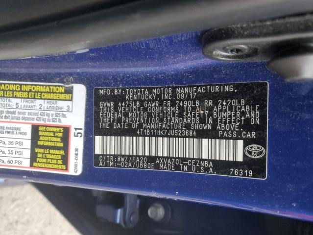 2018 TOYOTA CAMRY L - 4T1B11HK7JU523684