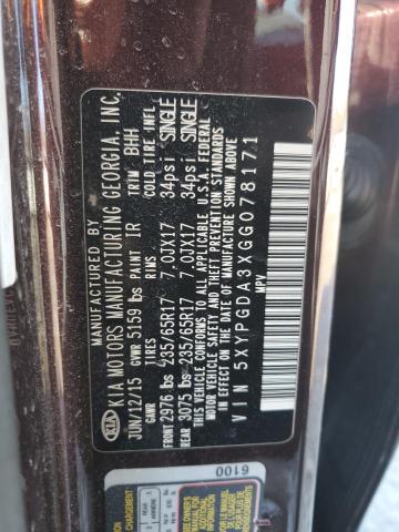 2016 KIA SORENTO LX - 5XYPGDA3XGG078171