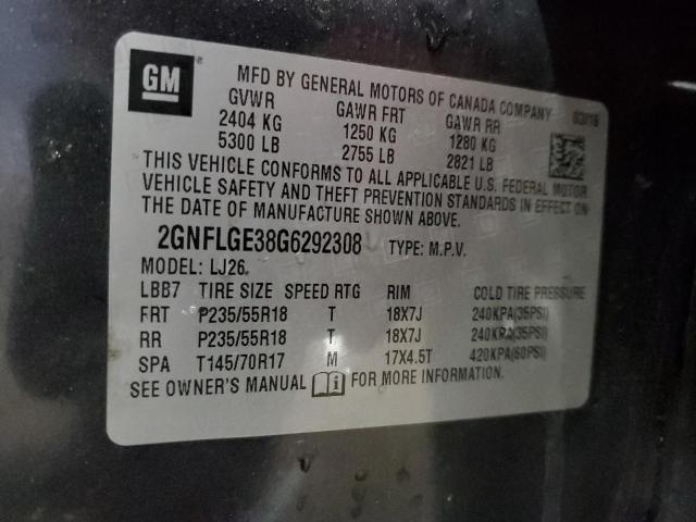 2016 CHEVROLET EQUINOX LT - 2GNFLGE38G6292308