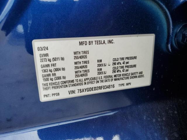 2024 TESLA MODEL Y 7SAYGDED2RF034816
