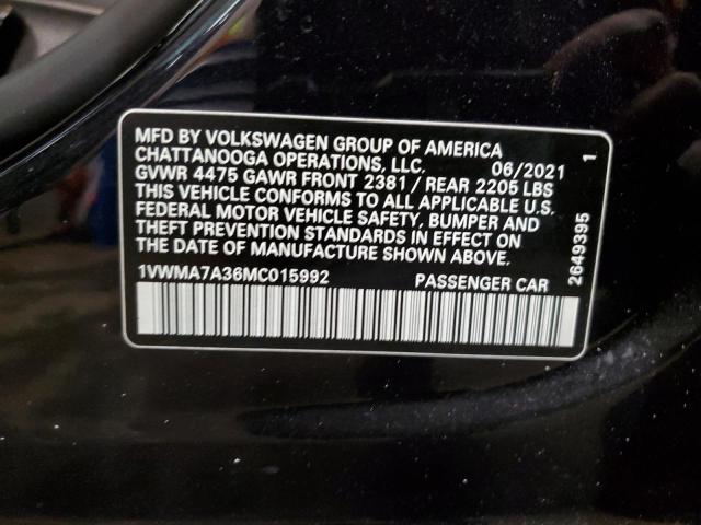 2021 VOLKSWAGEN PASSAT R-L - 1VWMA7A36MC015992