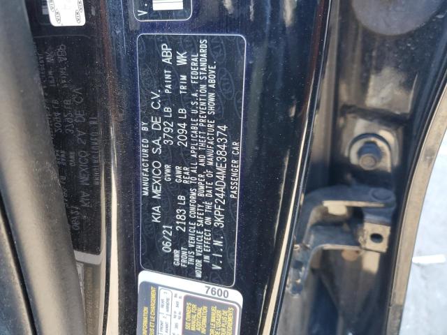 2021 KIA FORTE FE - 3KPF24AD4ME384374