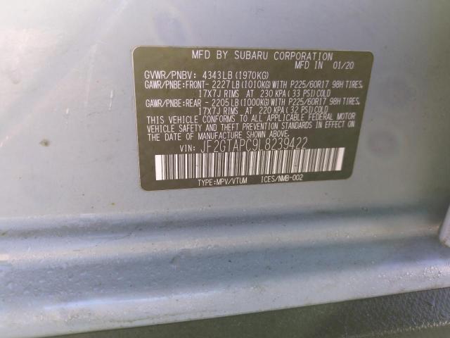 2020 SUBARU CROSSTREK JF2GTAPC9L8239422