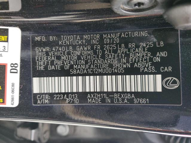2021 LEXUS ES 300H 58ADA1C12MU001405