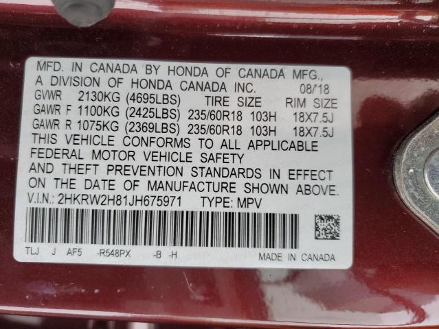 2018 HONDA CR-V EXL - 2HKRW2H81JH675971