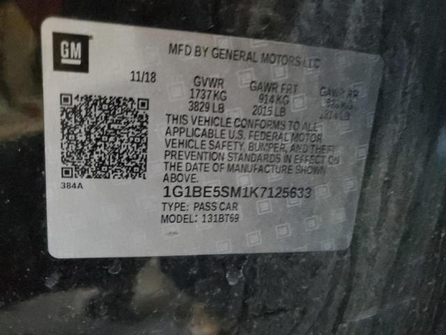 2019 CHEVROLET CRUZE LT - 1G1BE5SM1K7125633