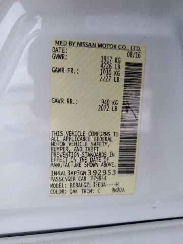 2016 NISSAN ALTIMA 2.5 - 1N4AL3AP3GN392953