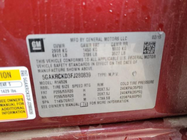 2015 BUICK ENCLAVE - 5GAKRCKD3FJ280839