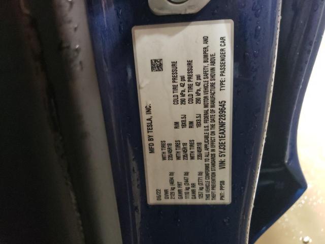 2022 TESLA MODEL 3 - 5YJ3E1EAXNF289645