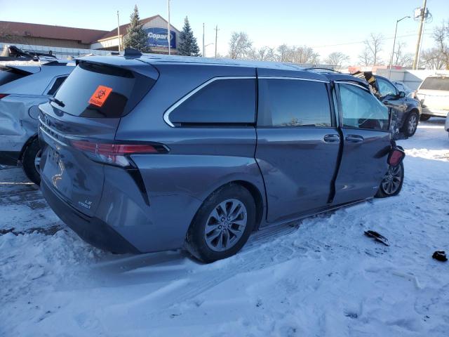 TOYOTA SIENNA LE 2021 gray  hybrid engine 5TDKSKFC7MS001066 photo #4