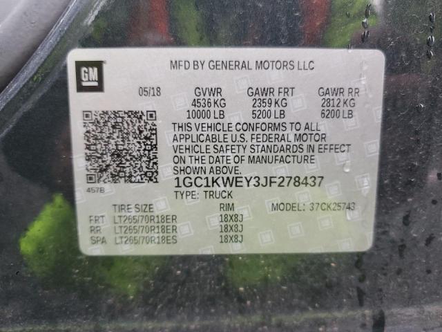 2018 CHEVROLET SILVERADO - 1GC1KWEY3JF278437