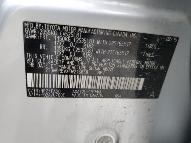 2015 TOYOTA RAV4 XLE 2T3WFREVXFW215858