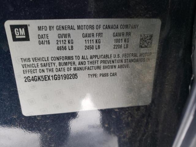 2016 BUICK REGAL 2G4GK5EX1G9190205