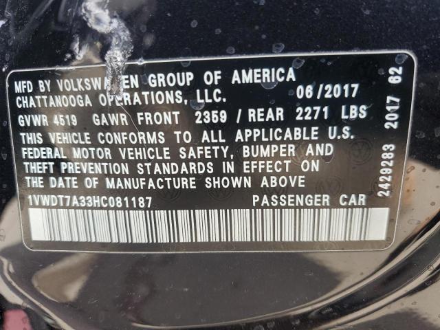 2017 VOLKSWAGEN PASSAT R-L - 1VWDT7A33HC081187