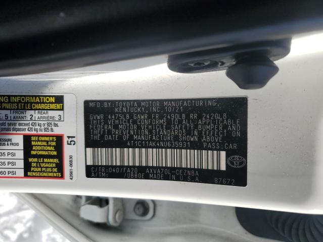2022 TOYOTA CAMRY LE - 4T1C11AK4NU635931