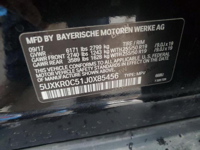 2018 BMW X5 XDRIVE3 - 5UXKR0C51J0X85456