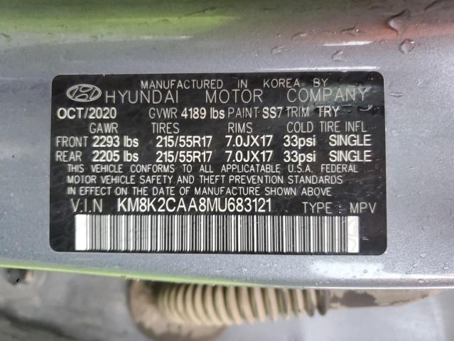 2021 HYUNDAI KONA SEL - KM8K2CAA8MU683121