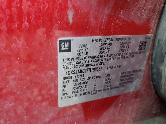 2015 GMC YUKON SLE 1GKS2AKC2FR190537