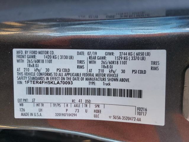 2019 FORD RANGER XL - 1FTER4FH5KLA70093