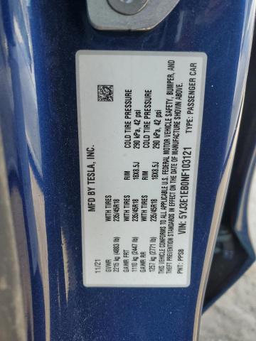 2022 TESLA MODEL 3 - 5YJ3E1EB0NF103121