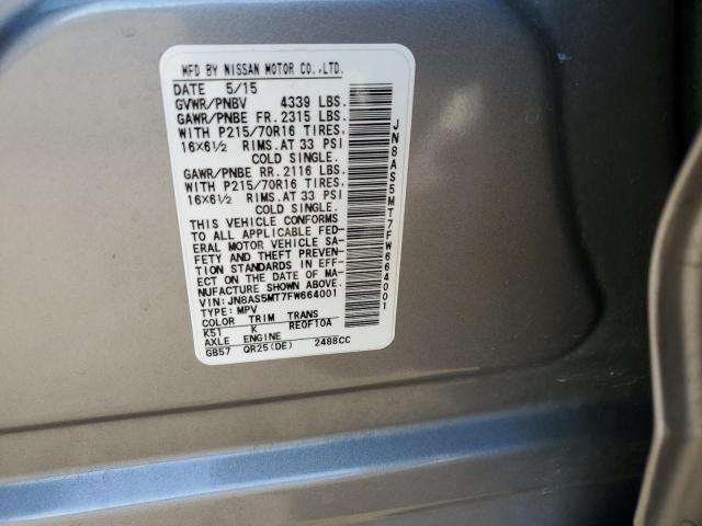 2015 NISSAN ROGUE SELE - JN8AS5MT7FW664001