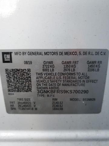 2019 CHEVROLET BLAZER PRE - 3GNKBFRS9KS700290