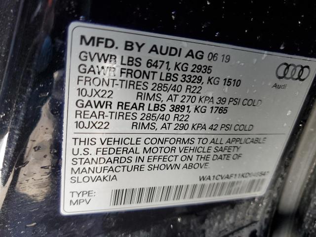 2019 AUDI Q8 PRESTIG WA1CVAF11KD045541