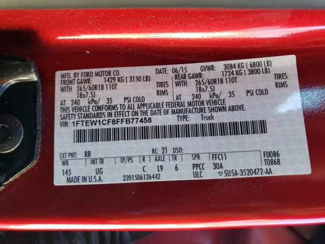 2015 FORD F150 SUPER - 1FTEW1CF8FFB77458