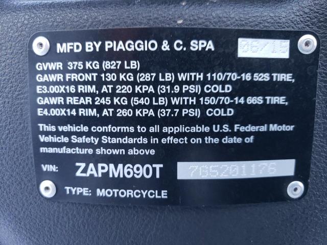 2016 PIAGGIO BV 350 ZAPM690T7G5201176