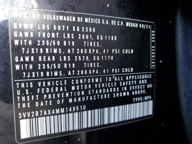 2021 VOLKSWAGEN TIGUAN SE - 3VV2B7AX4MM149510