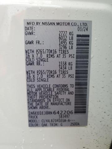 2024 NISSAN FRONTIER S 1N6ED1EJ8RN642206