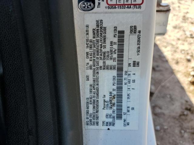 2016 FORD FIESTA S 3FADP4AJXGM208329
