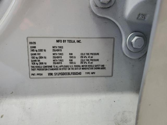 2020 TESLA MODEL Y - 5YJYGDEE8LF050340